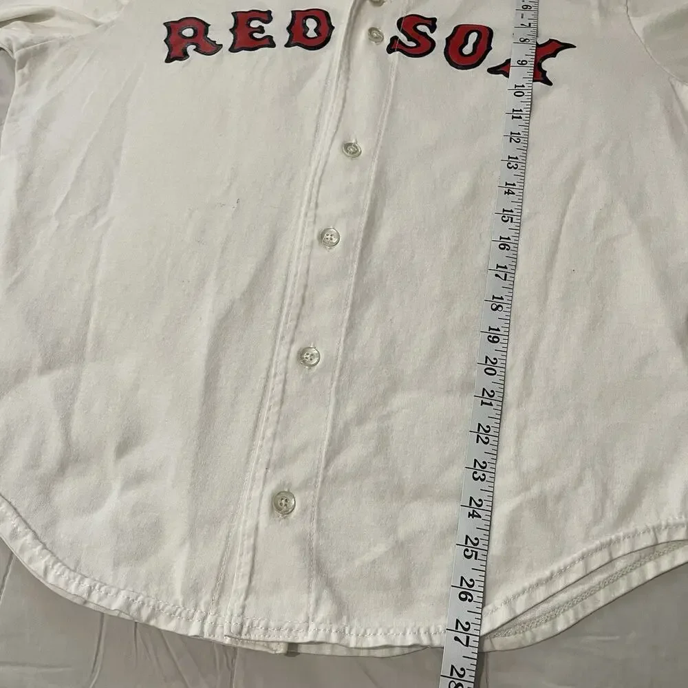 Vintage Rawlings Boston Red Sox Front Button Baseball Shirt Jersey Size XL White - Picture 4 of 9